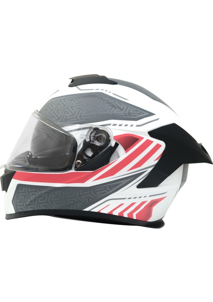 Gp My Helmet MKS001-WRG Yarış Spoiler Güneş Vizörlü Şeffaf Full Face Motosiklet Kaskı M fırsatları