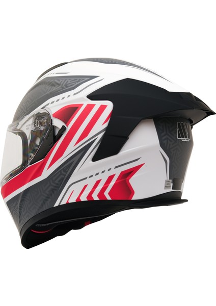 Gp My Helmet MKS001-WRG Yarış Spoiler Güneş Vizörlü Şeffaf Full Face Motosiklet Kaskı M indirimleri