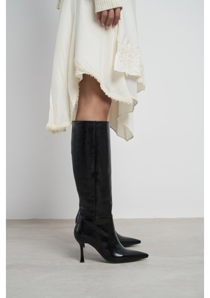 Hardy Siyah Mat Sivri Burun Ince Topuklu Kadın Çizme fiyatları