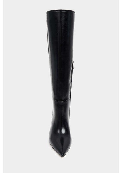 Hardy Siyah Mat Sivri Burun Ince Topuklu Kadın Çizme fırsatları