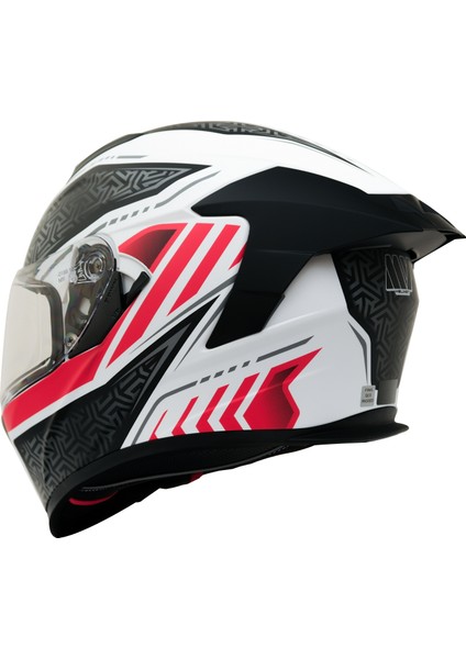 Gp My Helmet MKS001-WRB Yarış Spoiler Güneş Vizörlü Şeffaf Full Face Motosiklet Kaskı L indirimleri