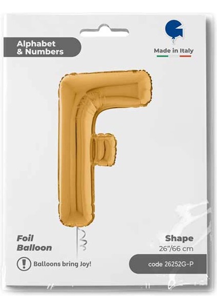 F Harf Supertrend Altın Folyo Balon 26"