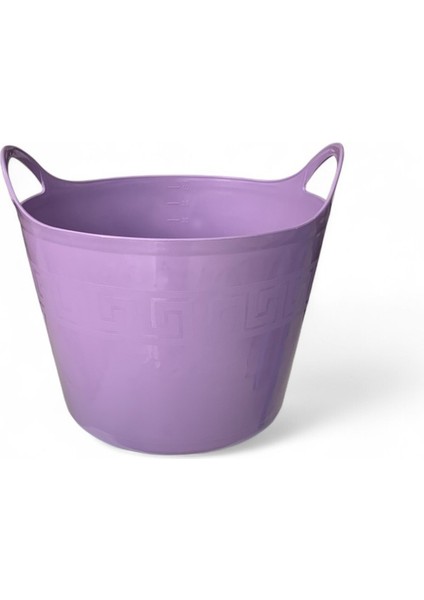 Mor, Esnek Plastik Kova – 42 Litre, Kurban Kovası, Esneyebilen Oyuncak ve Çamaşır Sepeti