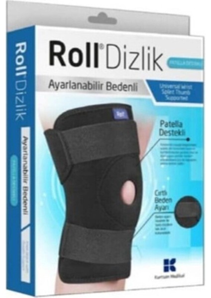 Seddar Collection Roll Patella Destekli Ayarlanabilir Bedenli Cırtlı Dizlik