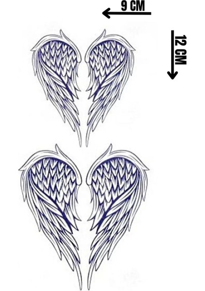 30 Gün / 1 Ay Kalıcı Kanat Figürlü 12 Saat Sonra Kararan Geçici Dövme indirimleri