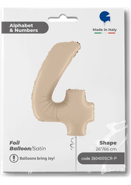 4 Rakam Supertrend Satin Cream Folyo Balon 26"
