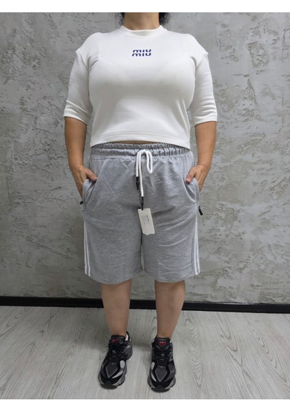 BSBYN-2245-BATTAL Beden Batan Şeritli Şort