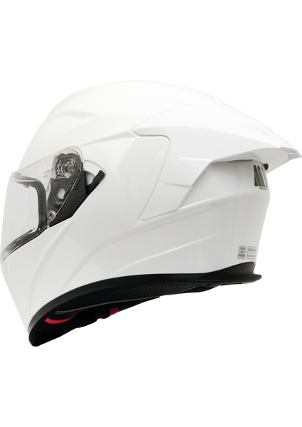 Gp My Helmet MKS001-PW Yarış Spoiler Güneş Vizörlü Şeffaf Full Face Motosiklet Kaskı M indirimleri