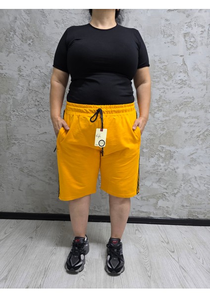 BSBYN-2245-BATTAL Beden Batan Şeritli Şort