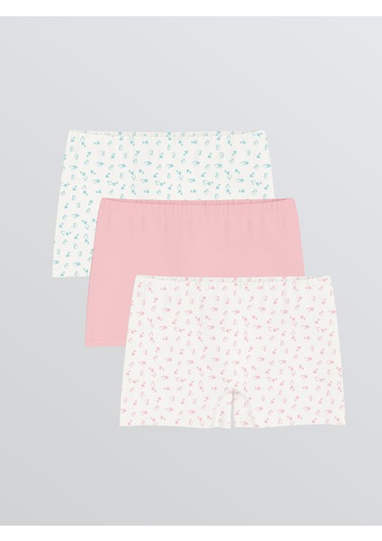 Yeni Sezon Baskılı Kız Çocuk Boxer 3'lü