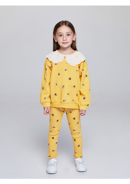 Yeni Sezon Bebe Yaka Çiçek Baskılı Kız Çocuk Sweatshirt fiyatları