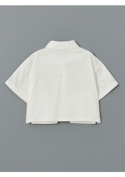 Yeni Sezon Basic Kısa Kollu Kız Çocuk Crop Gömlek fiyatları