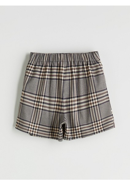 Yeni Sezon Beli Lastikli Ekose Kız Çocuk Şort Etek fiyatları