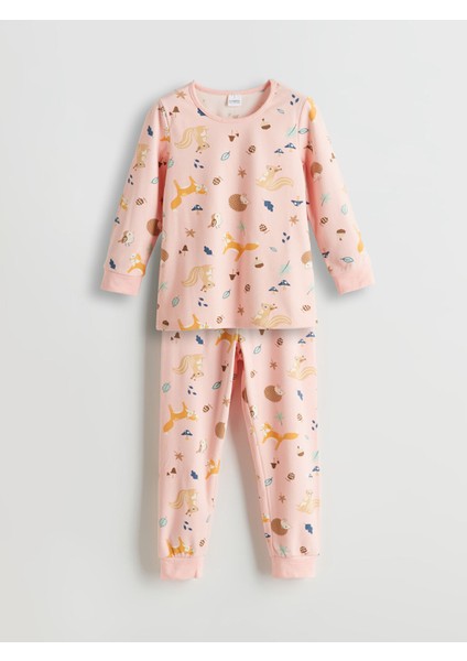 Yeni Sezon Bisiklet Yaka Kız Çocuk Pijama Takımı