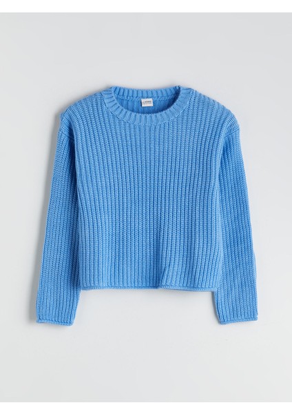 Yeni Sezon Bisiklet Yaka Kız Çocuk Triko Kazak