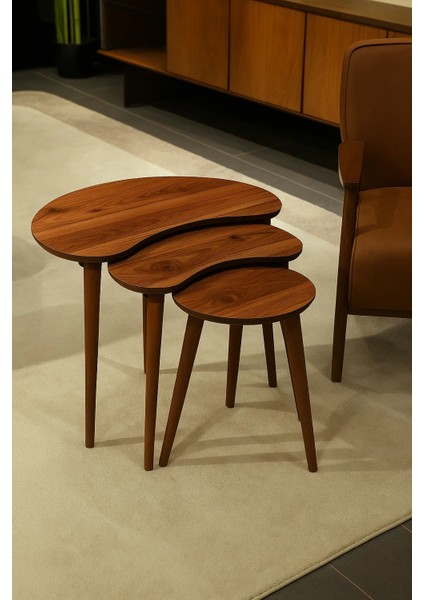 Berlin 3'lü Zigon Sehpa %100 Mdf Ahşap