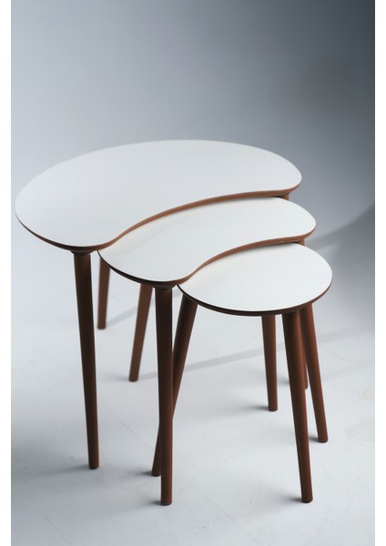 Berlin 3'lü Zigon Sehpa %100 Mdf Beyaz modelleri