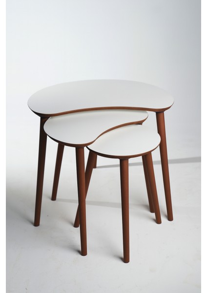 Berlin 3'lü Zigon Sehpa %100 Mdf Beyaz fırsatları