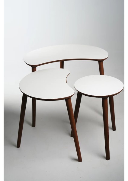 Berlin 3'lü Zigon Sehpa %100 Mdf Beyaz indirimleri