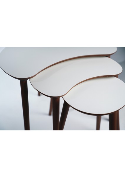 Berlin 3'lü Zigon Sehpa %100 Mdf Beyaz