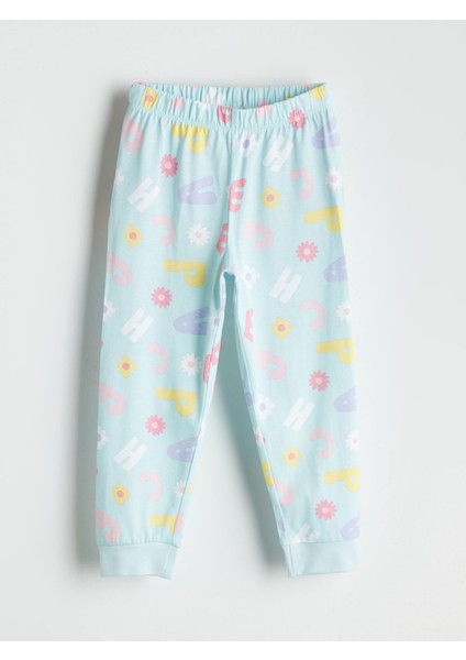 Yeni Sezon Beli Lastikli Baskılı Kız Çocuk Pijama Alt
