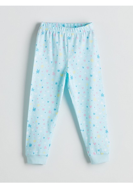 Yeni Sezon Bisiklet Yaka Baskılı Kız Çocuk Pijama Takımı indirimleri