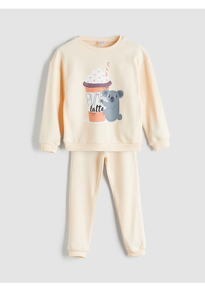 Yeni Sezon Bisiklet Yaka Kız Çocuk Pijama Takımı