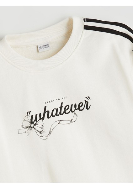 Yeni Sezon Bisiklet Yaka Baskılı Kız Çocuk Sweatshirt fiyatları
