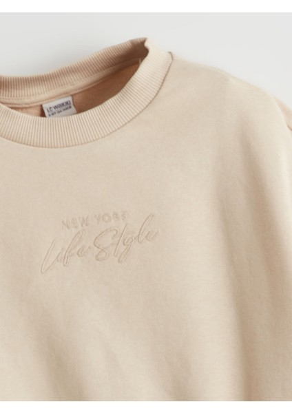 Yeni Sezon Bisiklet Yaka New York Baskılı Kız Çocuk Sweatshirt fırsatları