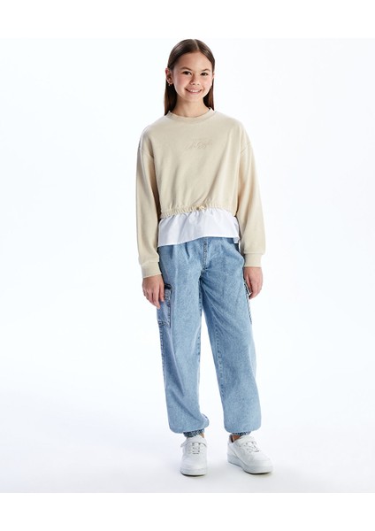 Yeni Sezon Bisiklet Yaka New York Baskılı Kız Çocuk Sweatshirt fiyatları
