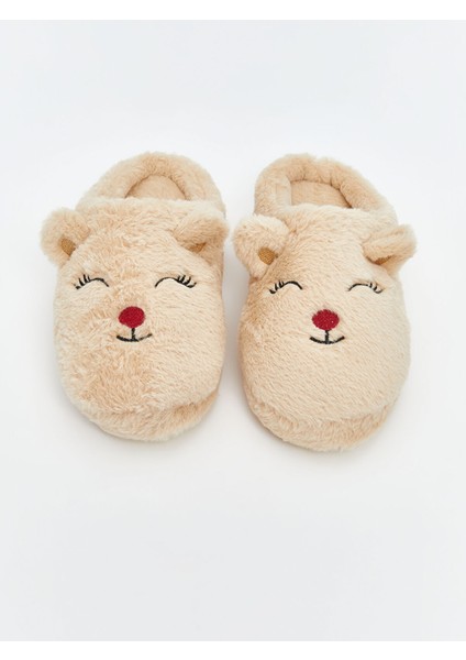 Yeni Sezon Hayvan Nakışlı Kız Çocuk Ev Terliği modelleri