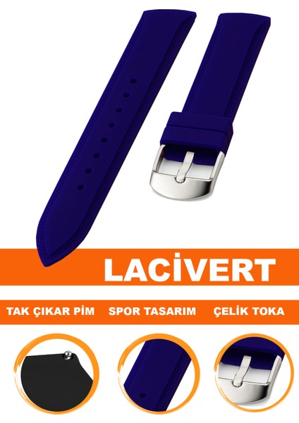 18MM-20MM-22MM-24MM Fossil-Welder-Casio-Seiko-Omega-Armani Saat Uyumlu Silikon Saat Kordonu Kayışı S01A18-15