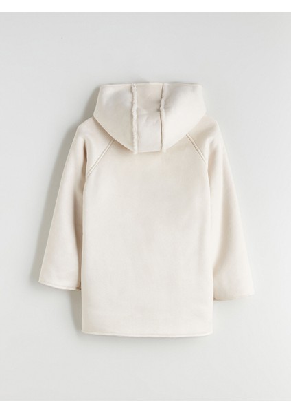 Yeni Sezon Kapüşonlu Süet Görünümlü Kız Çocuk Kaban fırsatları