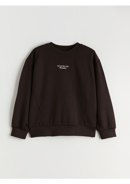 Yeni Sezon Bisiklet Yaka Kız Çocuk Sweatshirt