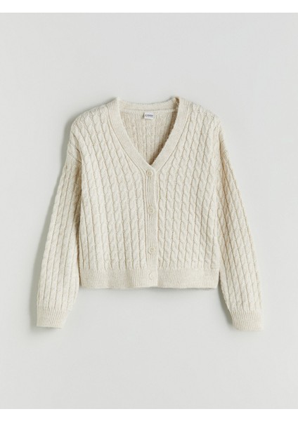 Yeni Sezon V Yaka Kız Çocuk Triko Hırka