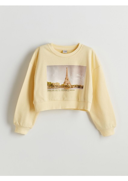 Yeni Sezon Bisiklet Yaka Kız Çocuk Sweatshirt modelleri