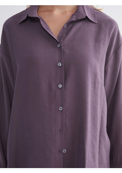 Yeni Sezon Oversize Modal Karışımlı Kadın Gömlek modelleri