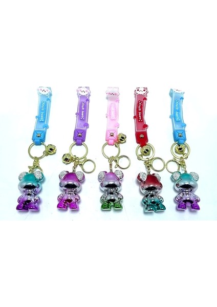 Taşlı Ayıcık Silikon Anahtarlık ALK1703