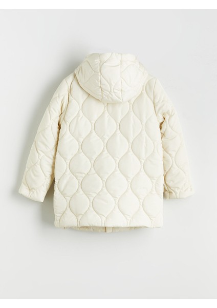 Yeni Sezon Kapüşonlu Kapitone Desenli Kız Çocuk Mont fiyatları