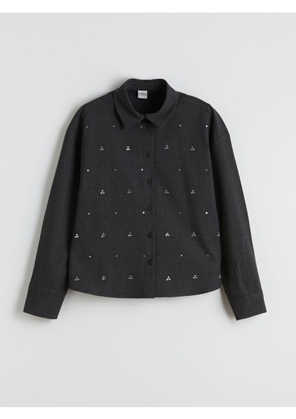 Yeni Sezon Taşlı Kız Çocuk Gömlek