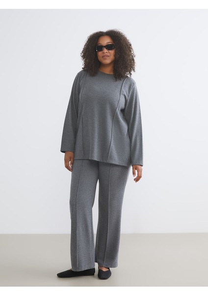 Yeni Sezon Büyük Beden Bisiklet Yaka Kadın Sweatshirt Tunik modelleri