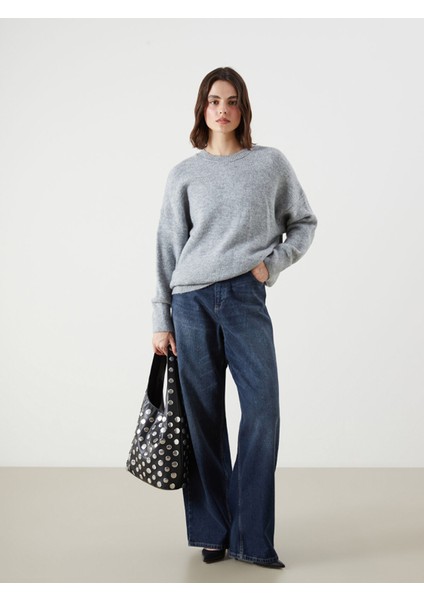 Yeni Sezon Bisiklet Yaka Oversize Kadın Triko Kazak fiyatları