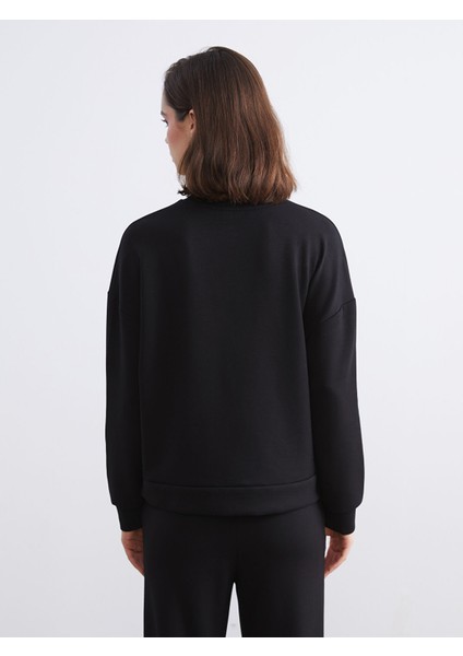 Yeni Sezon Bisiklet Yaka Oversize Kadın Sweatshirt fırsatları