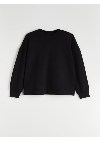 Yeni Sezon Bisiklet Yaka Oversize Kadın Sweatshirt indirimleri