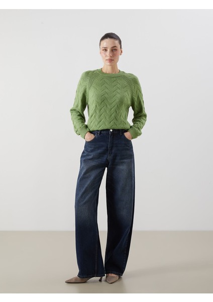 Yeni Sezon Bisiklet Yaka Kendinden Desenli Kadın Triko Kazak fiyatları