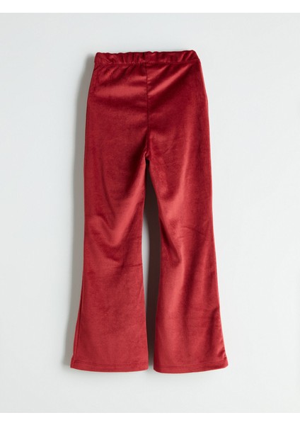 Yeni Sezon Beli Lastikli Ispanyol Paça Kadife Kız Çocuk Tayt