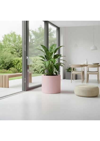 Aura Cylindro Fiber Silindir Saksı 50X50CM Mat - Büyük Boy - Üst Açıklık 42CM