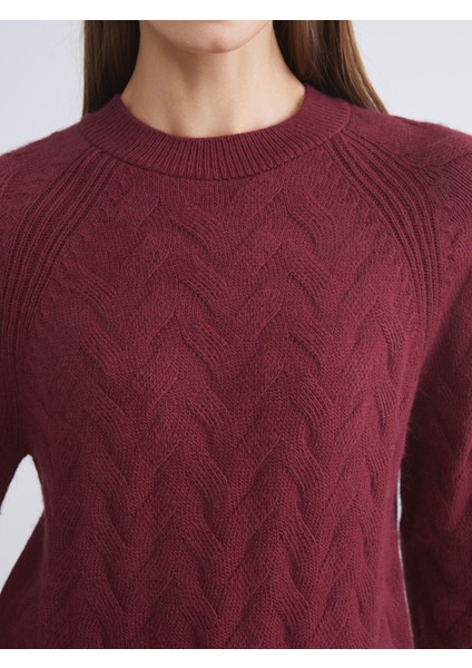 Yeni Sezon Bisiklet Yaka Kendinden Desenli Kadın Triko Kazak modelleri