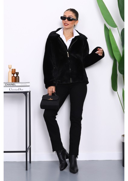 Siyah Kısa Kürk Mont fiyatları