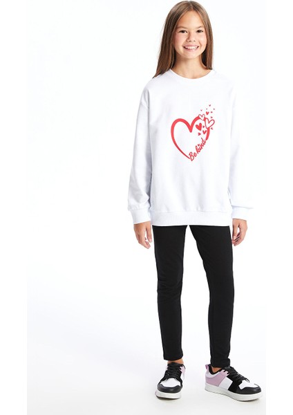 Yeni Sezon Bisiklet Yaka Kız Çocuk Sweatshirt